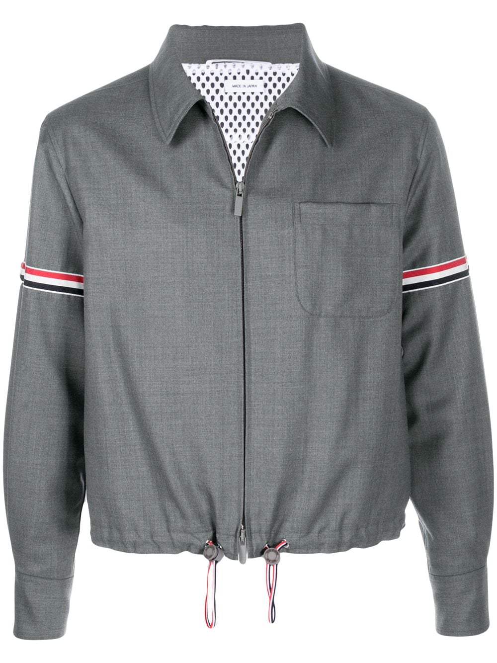 Thom Browne striped zip-up shirt jacket - Grey von Thom Browne