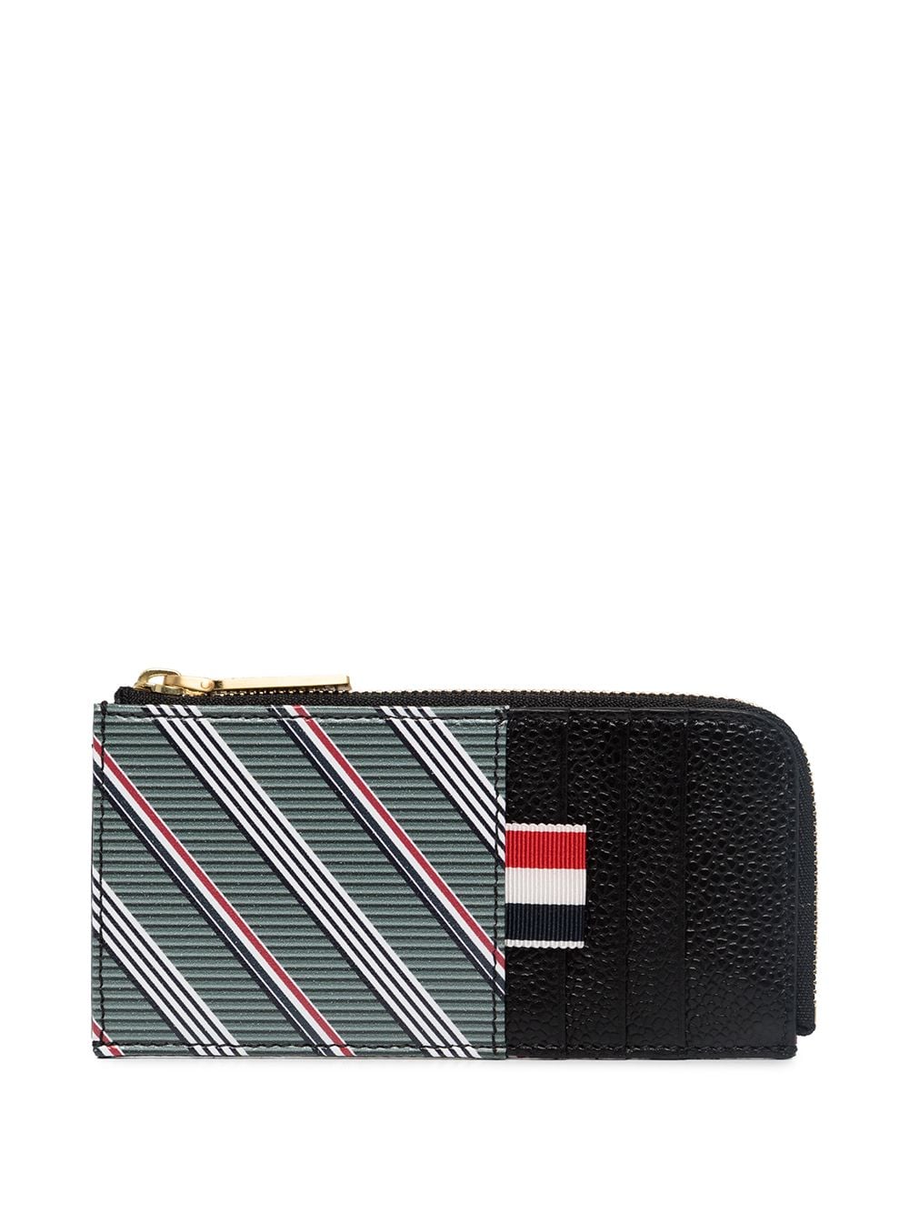 Thom Browne striped zip wallet - Grey von Thom Browne