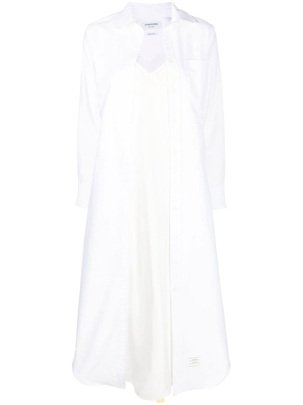 Thom Browne tab-detail shirt dress - White von Thom Browne