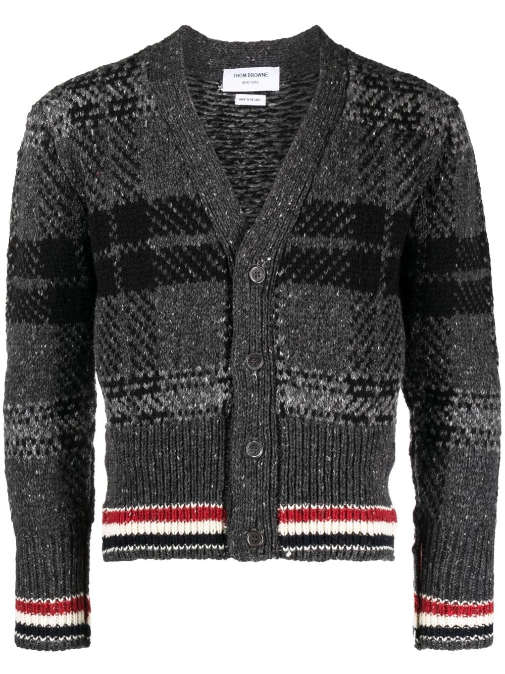 Thom Browne tartan-check pattern cardigan - Grey von Thom Browne