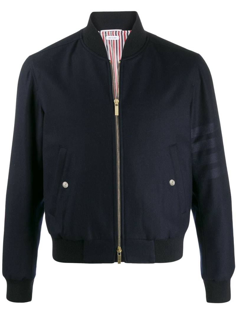 Thom Browne tonal 4-Bar flannel blouson jacket - Blue von Thom Browne