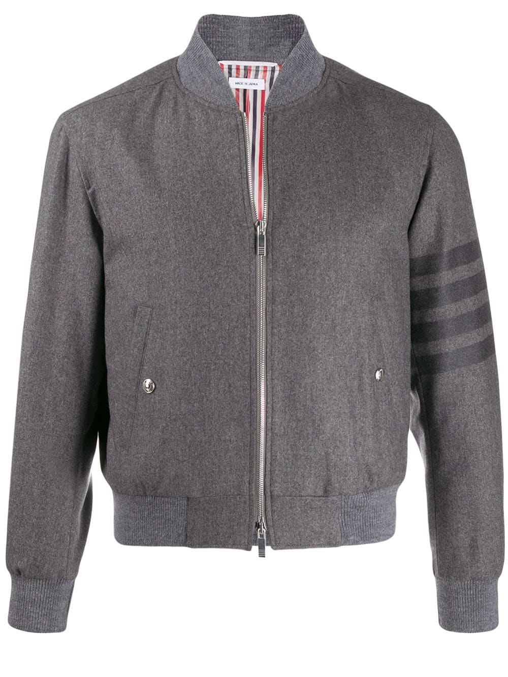 Thom Browne tonal 4-Bar flannel blouson jacket - Grey von Thom Browne