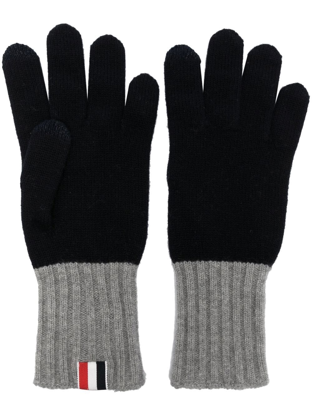 Thom Browne RWB-stripe wool gloves - Blue von Thom Browne