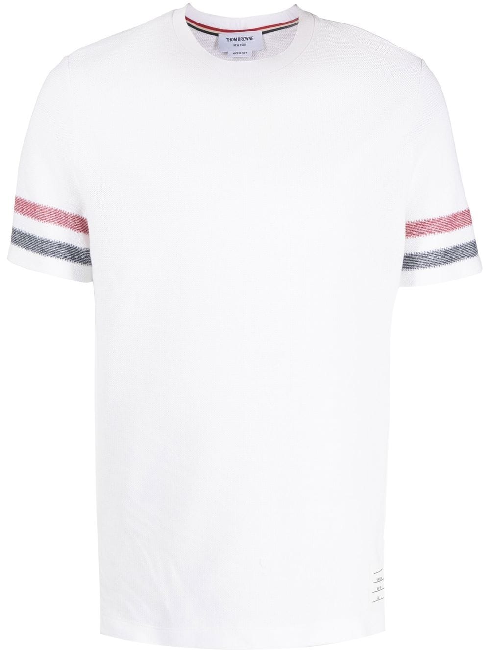 Thom Browne tri-colour striped knit T-shirt - White von Thom Browne