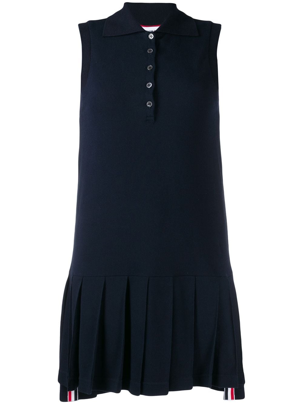 Thom Browne RWB stripe sleeveless pleated tennis dress - Blue von Thom Browne