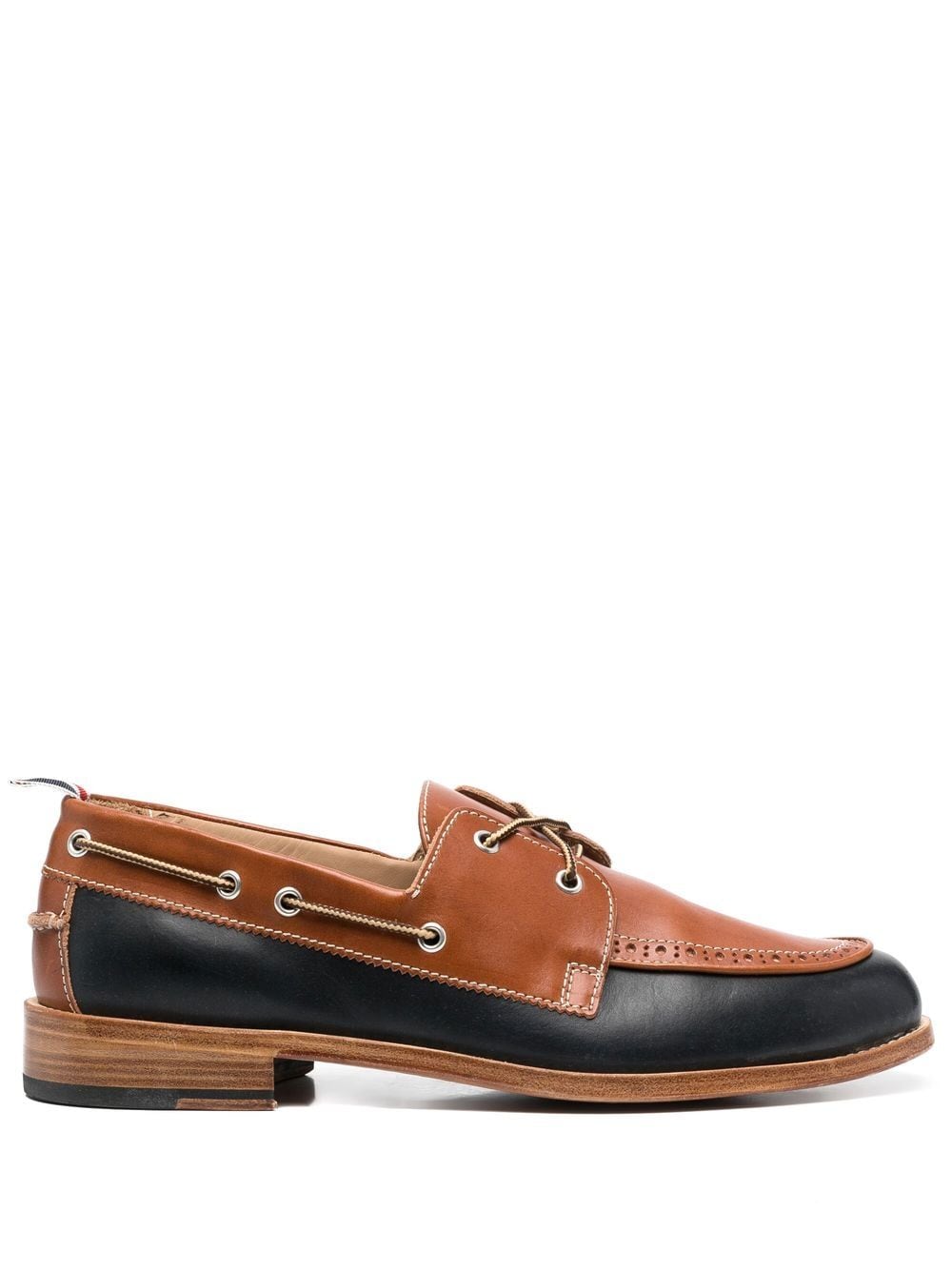 Thom Browne two-tone leather boat shoes von Thom Browne