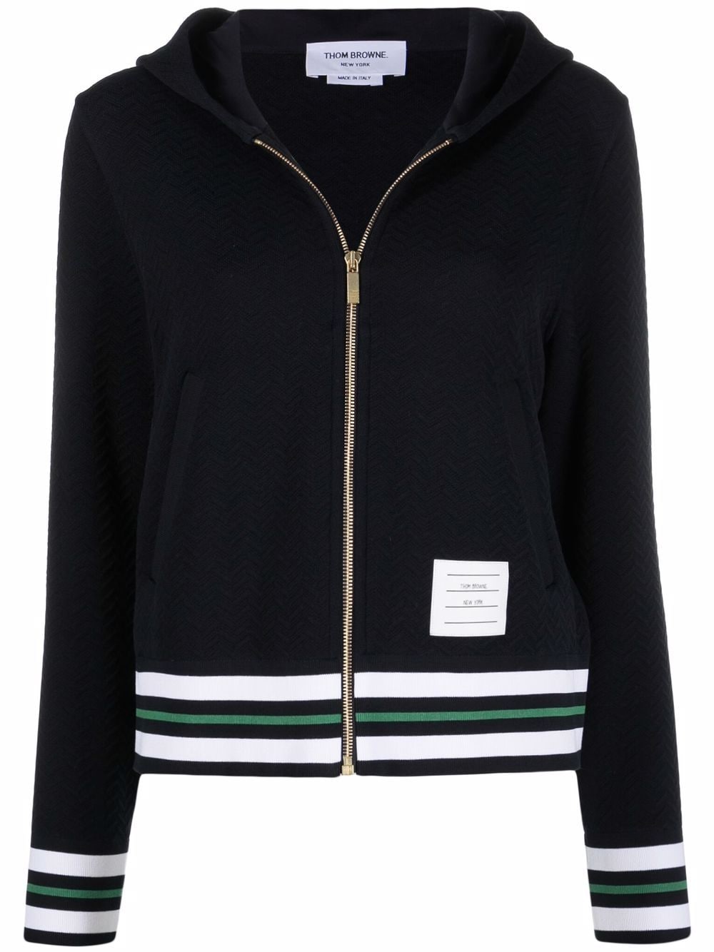 Thom Browne varsity zipped hoodie - Blue von Thom Browne