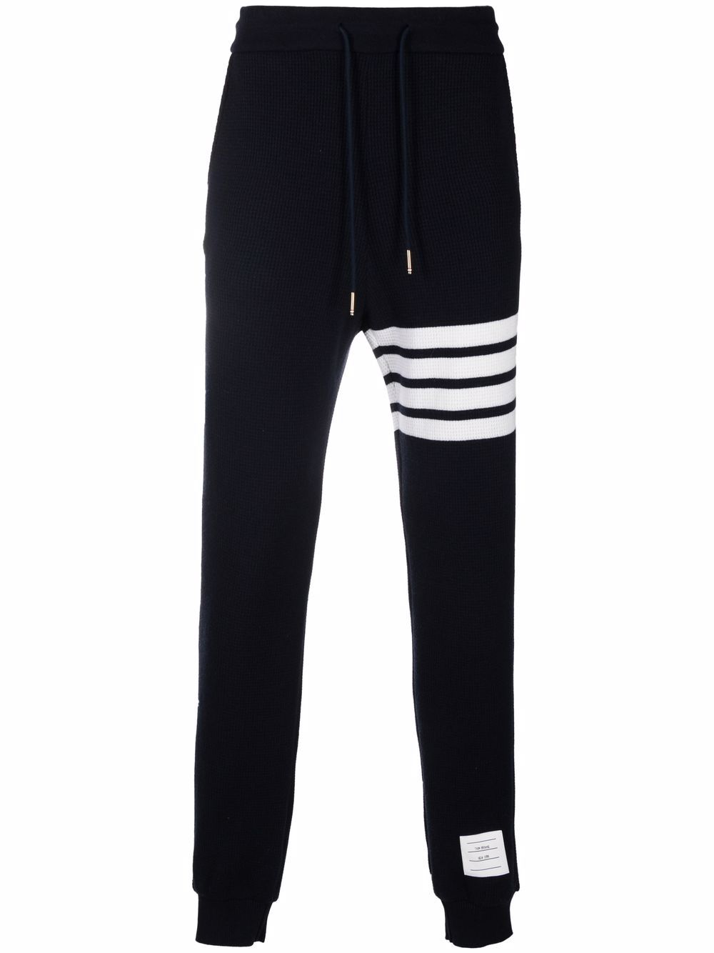 Thom Browne waffle-knit cashmere track pants - Blue von Thom Browne