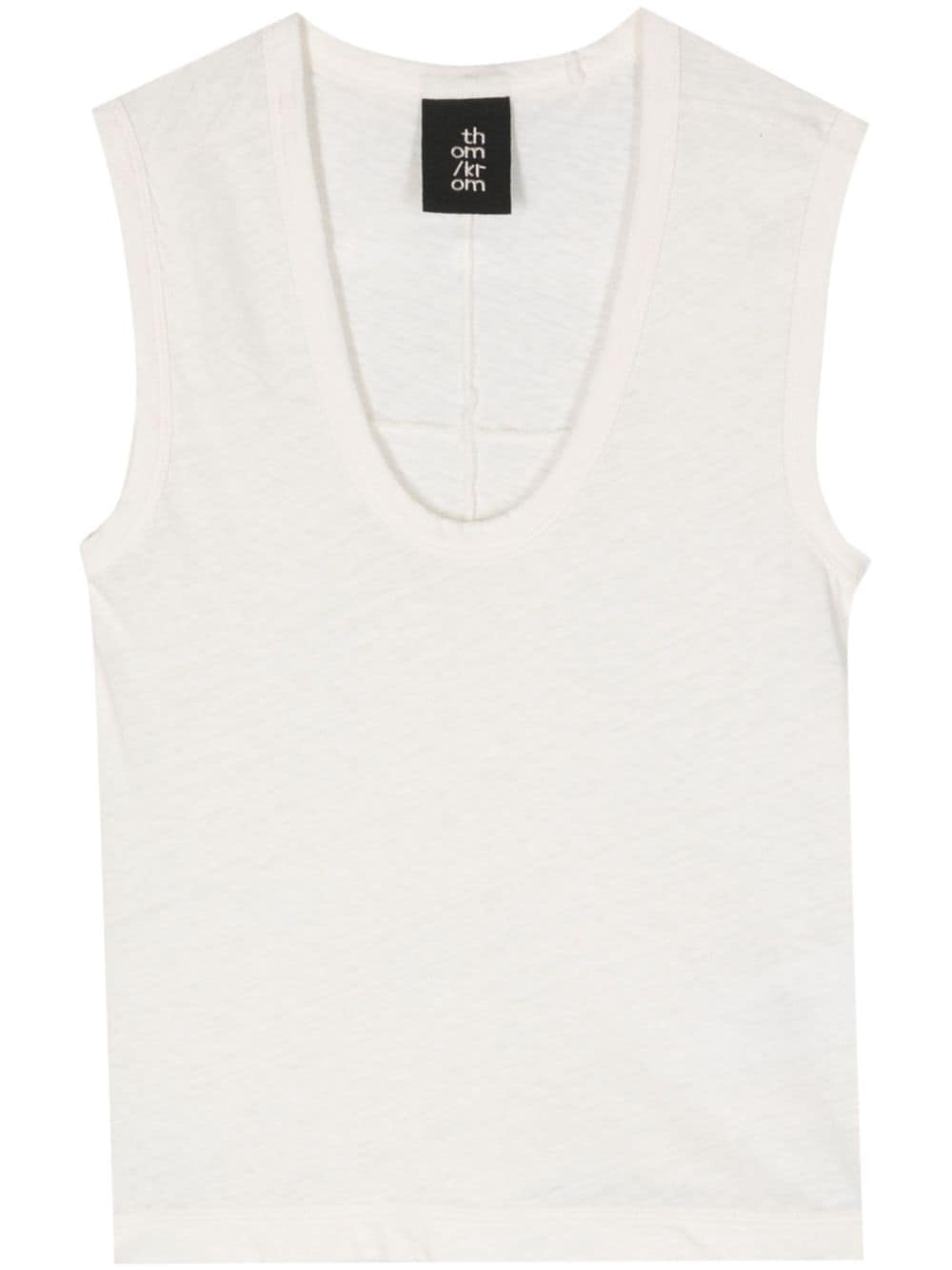 Thom Krom scoop-neck linen blend tank top - Neutrals von Thom Krom