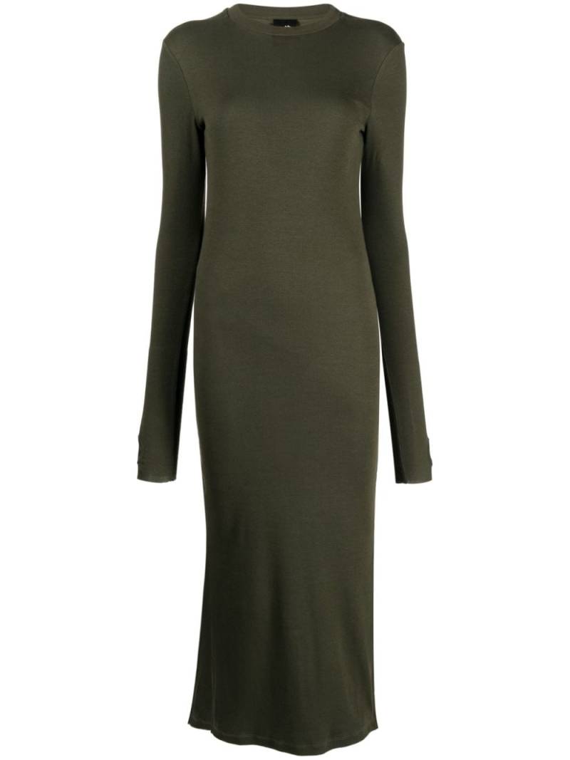 Thom Krom side-slit long-sleeve fitted dress - Green von Thom Krom