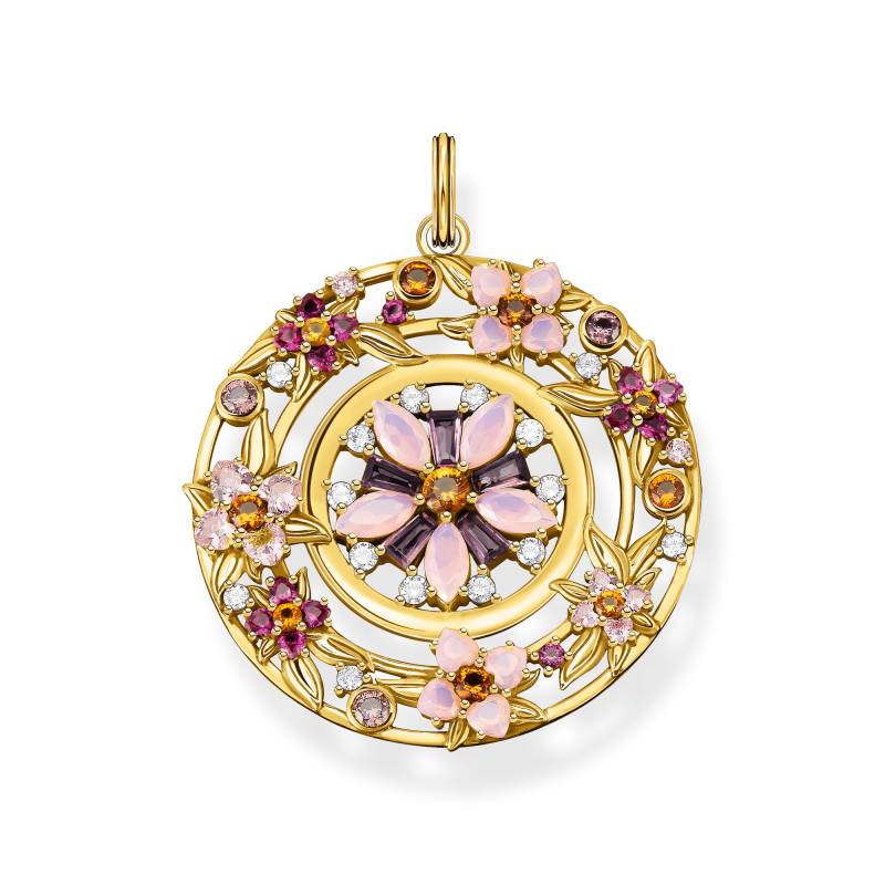 Thomas Sabo Anhänger Amulett Blumen farbige Steine gold mehrfarbig PE917-488-7 von Thomas Sabo