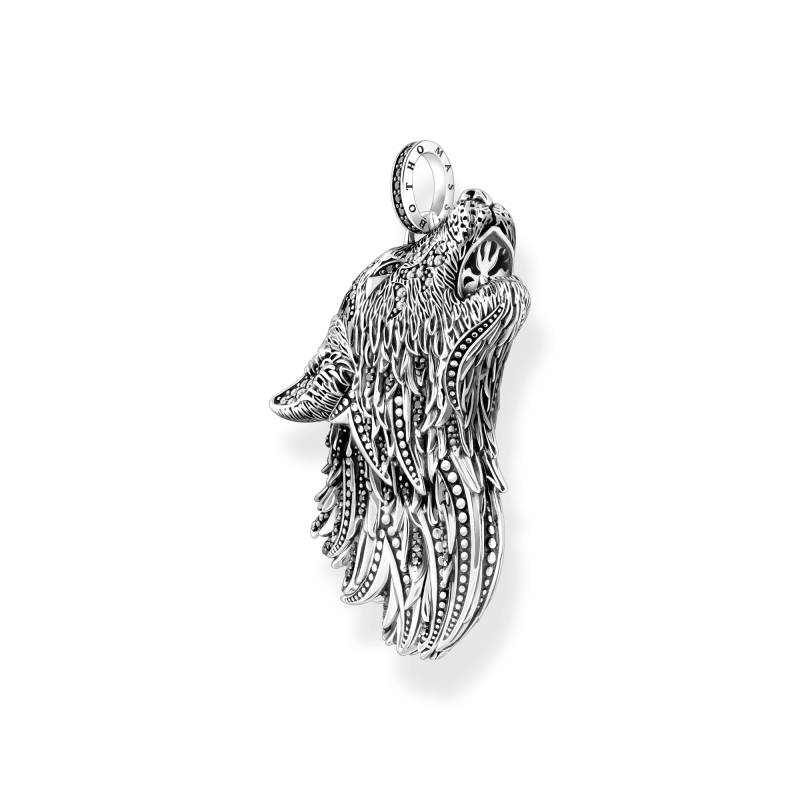 Thomas Sabo Anhänger Wolf Profil mit Steinen Silber geschwärzt silberfarben PE966-643-21 von Thomas Sabo