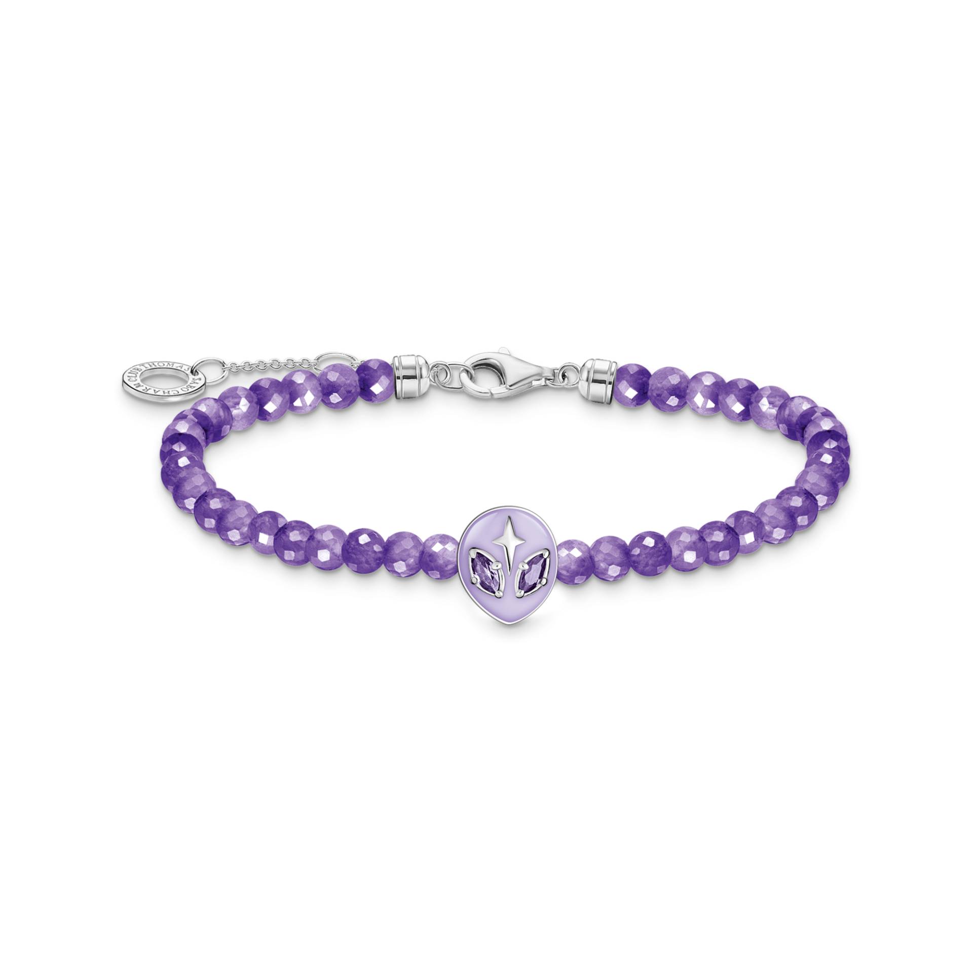 Thomas Sabo Armband Beads mit Alienkopf und violetter Kaltemaille Silber violett A2137-041-13-L19V von Thomas Sabo