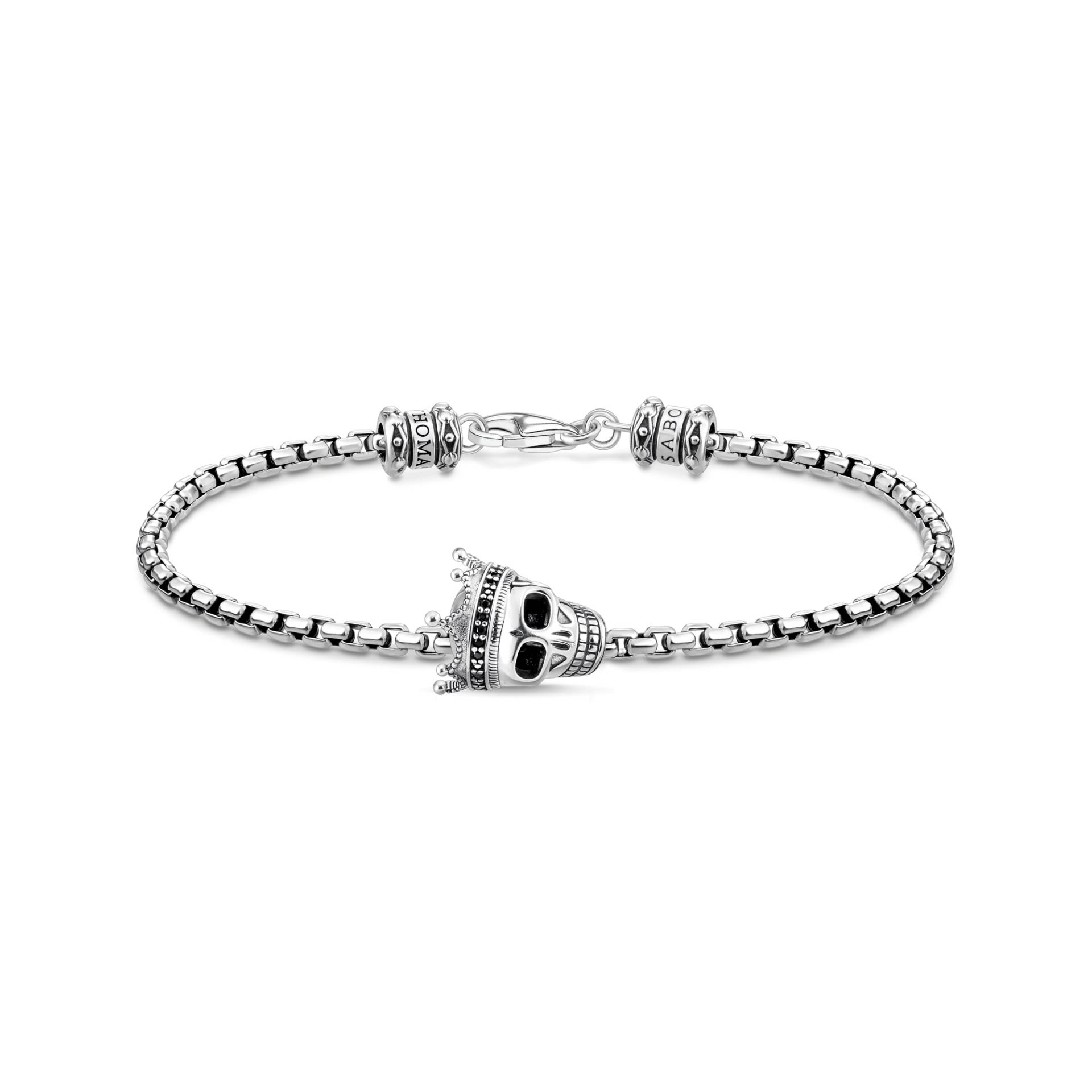 Thomas Sabo Armband Totenkopf Krone silber schwarz A2056-643-11-L17,5 von Thomas Sabo