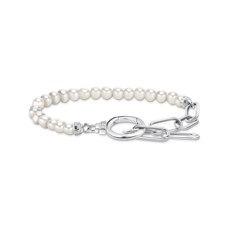 Thomas Sabo Armband aus Perlen und Ankerelementen mit weißen Steinen Silber weiß A2134-167-14-L19V von Thomas Sabo