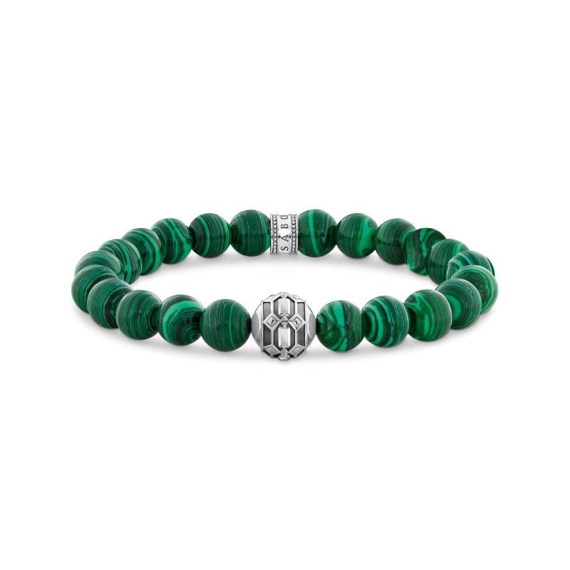 Thomas Sabo Armband aus imitiertem Malachit mit Bead Silber geschwärzt grün A2135-468-6-L16 von Thomas Sabo