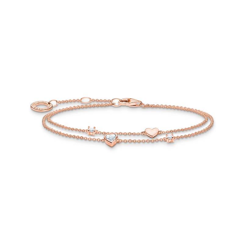 Thomas Sabo Armband mit Herzen und weiße Steine roségold weiß A2057-416-14-L19V von Thomas Sabo