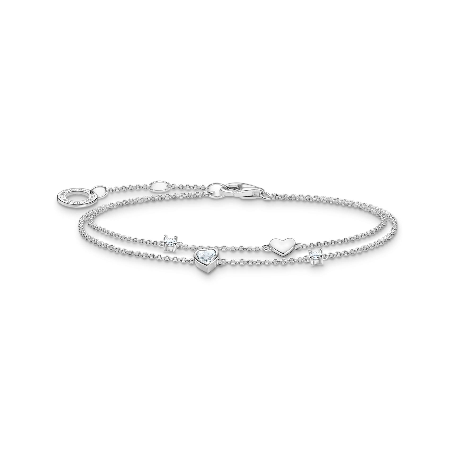 Thomas Sabo Armband mit Herzen und weiße Steine silber weiß A2057-051-14-L19V von Thomas Sabo