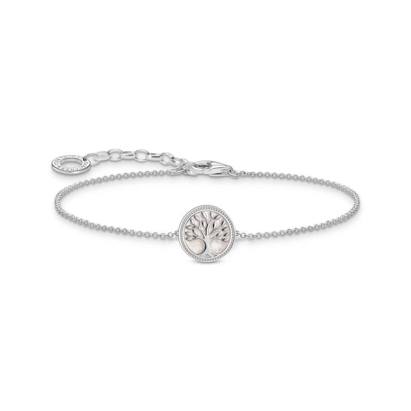 Thomas Sabo Armband mit Tree-of-Love-Anhänger und weißer Emaille Silber silberfarben A2160-007-21-L19V von Thomas Sabo