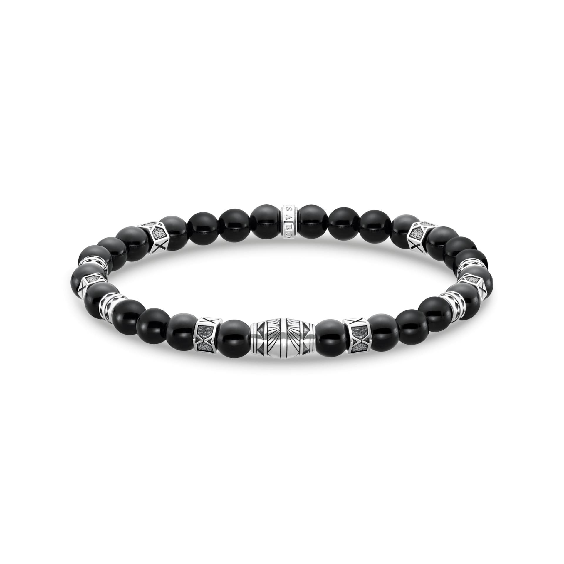 Thomas Sabo Armband mit schwarzen Onyx-Beads Silber schwarz A2087-507-11-L17 von Thomas Sabo