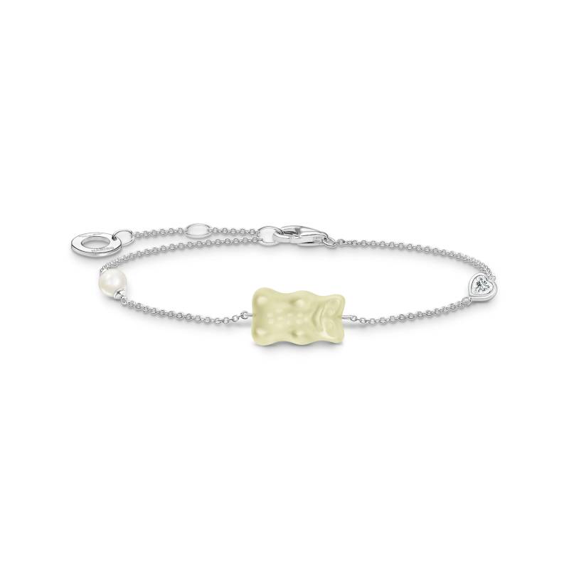 Thomas Sabo Armband mit weißem Goldbären, Perle und Stein Silber weiß A2151-052-14-L19V von Thomas Sabo