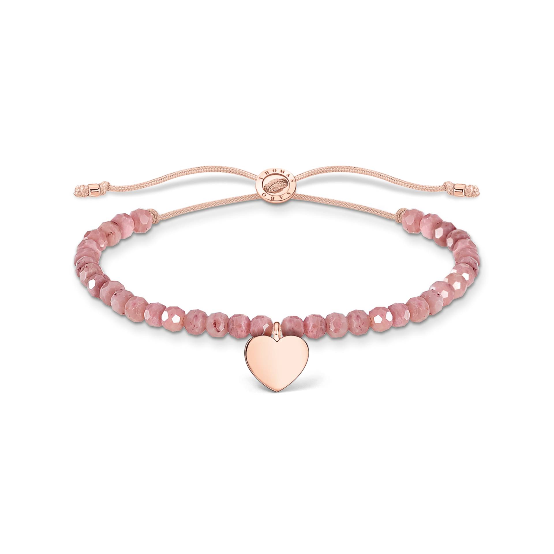 Thomas Sabo Armband mit rosa Jaspis-Beads und Herz verroségoldet pink A1985-893-9-L20V von Thomas Sabo