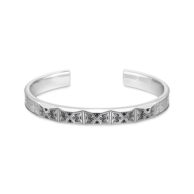 Thomas Sabo Armreif facettiertes Design mit schwarzen Steinen Silber schwarz AR113-643-11-L16 von Thomas Sabo