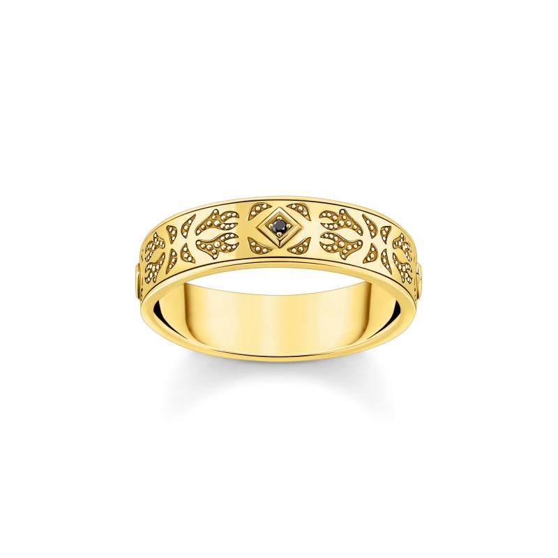 Thomas Sabo Bandring mit schwarzen Steinen und Muster vergoldet gelbgoldfarben TR2455-414-39-62 von Thomas Sabo