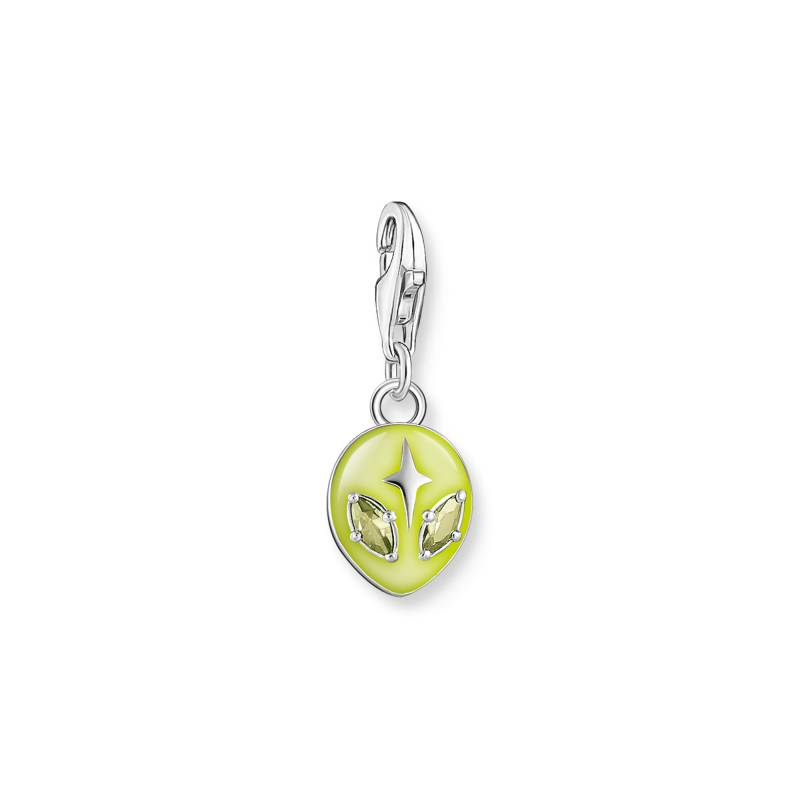 Thomas Sabo Charm-Anhänger Alienkopf mit gelber Kaltemaille und Steinen Silber gelb 2053-041-4 von Thomas Sabo