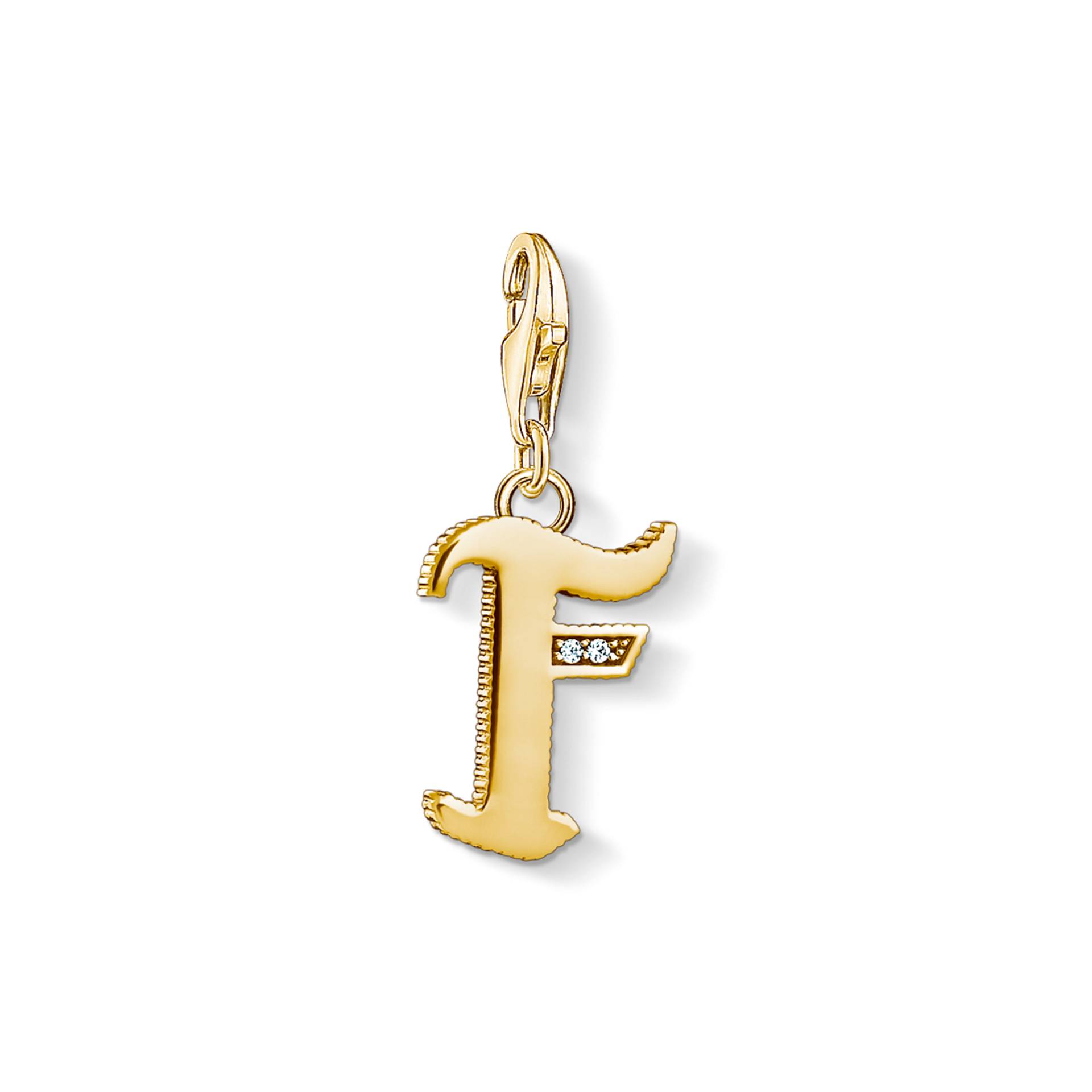 Thomas Sabo Charm-Anhänger Buchstabe F gold gelbgoldfarben 1612-414-39 von Thomas Sabo