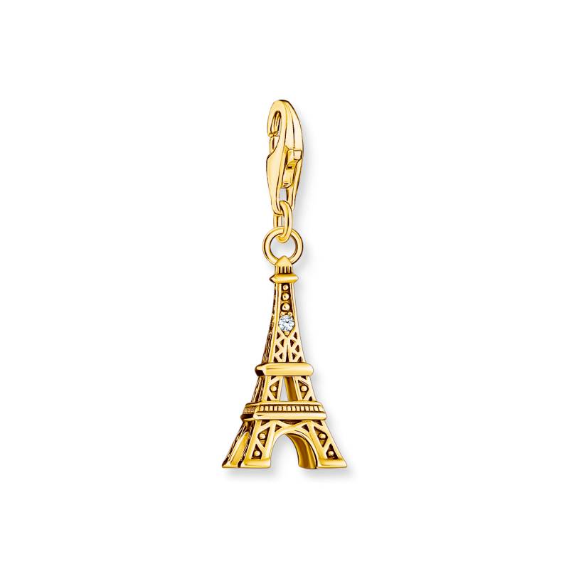 Thomas Sabo Charm-Anhänger Eiffelturm mit weißem Zirkonia vergoldet gelbgoldfarben 2075-414-39 von Thomas Sabo