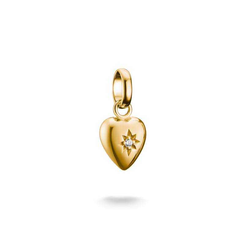 Thomas Sabo Charm-Anhänger Herz mit Stern Connect vergoldet weiß CC1234-414-14 von Thomas Sabo