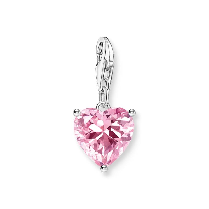 Thomas Sabo Charm-Anhänger Herz mit pinkfarbenem Stein Silber pink 2205-051-9 von Thomas Sabo