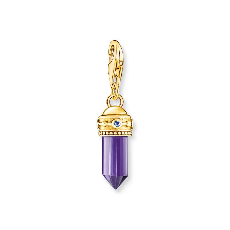 Thomas Sabo Charm-Anhänger Hexagon mit imitiertem Amethyst vergoldet violett 2048-973-13 von Thomas Sabo