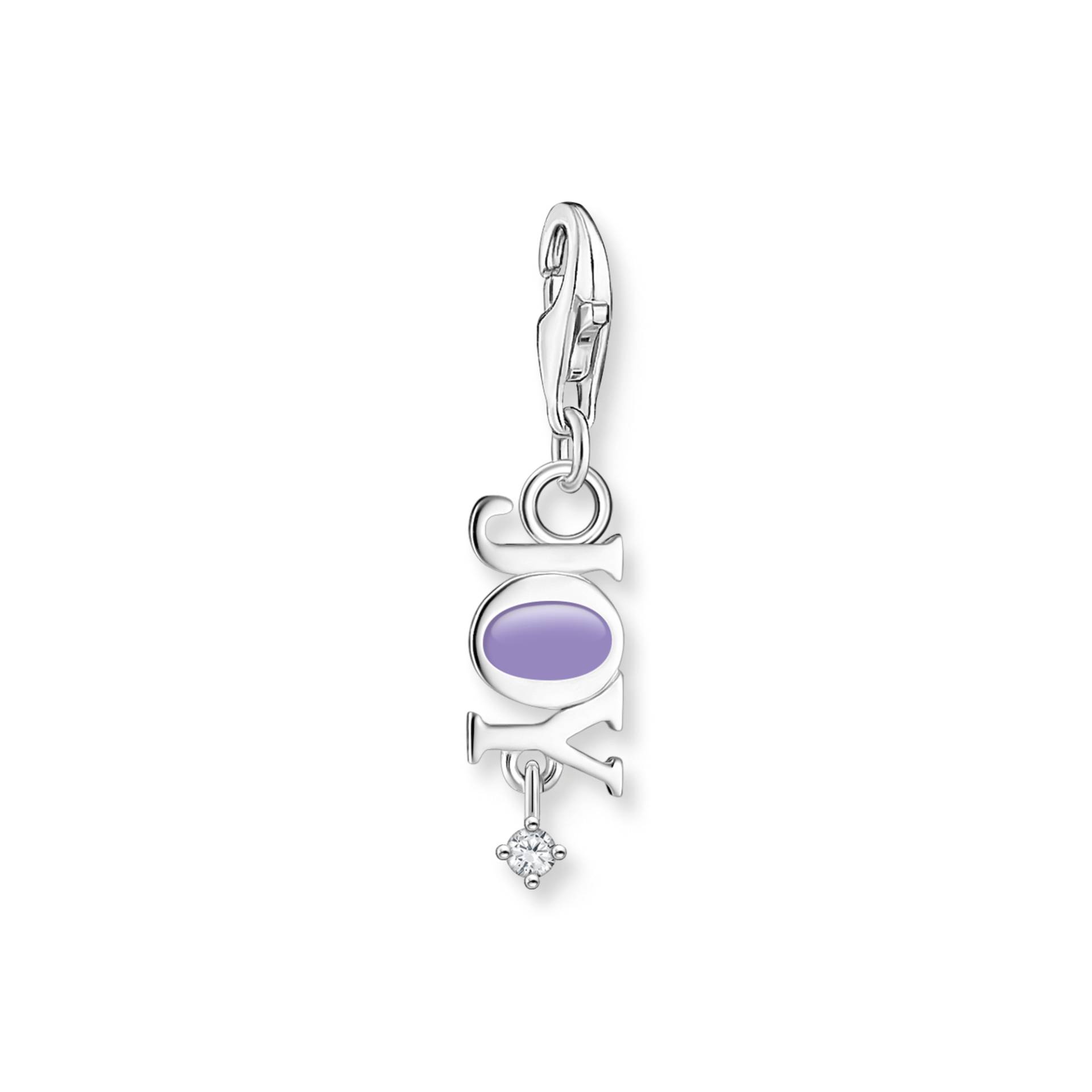 Thomas Sabo Charm-Anhänger Joy mit weißem Stein Silber violett 2008-041-13 von Thomas Sabo