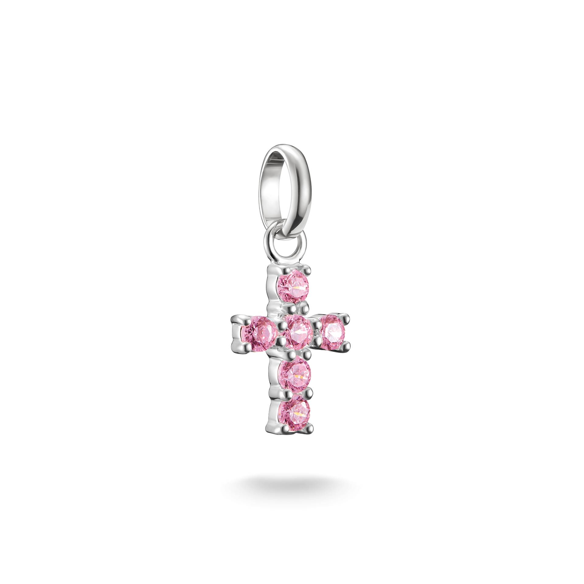 Thomas Sabo Charm-Anhänger Kreuz mit pinken Steinen Connect Silber pink CC1206-051-9 Thomas Sabo Charm-Anhänger Kreuz mit pinken Steinen Connect Silber pink CC1206-051-9 von Thomas Sabo