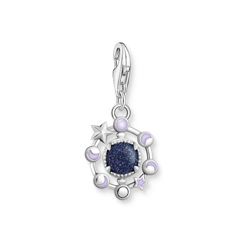 Thomas Sabo Charm-Anhänger Mondphasen mit imitiertem Sandstein Silber geschwärzt dunkelblau 2040-664-32 von Thomas Sabo