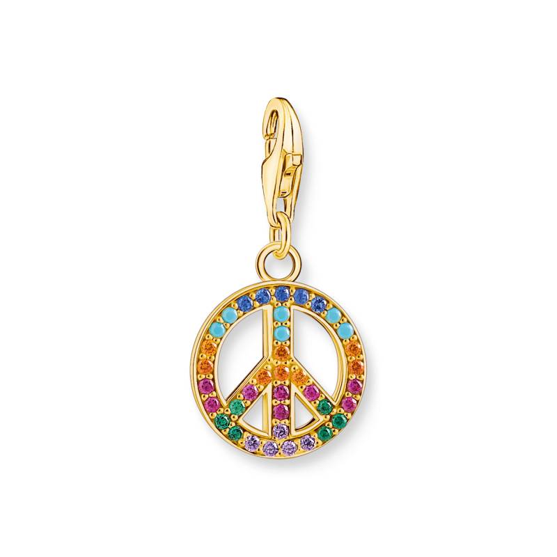 Thomas Sabo Charm-Anhänger Peace mit bunten Steinen gold mehrfarbig 1898-488-7 von Thomas Sabo