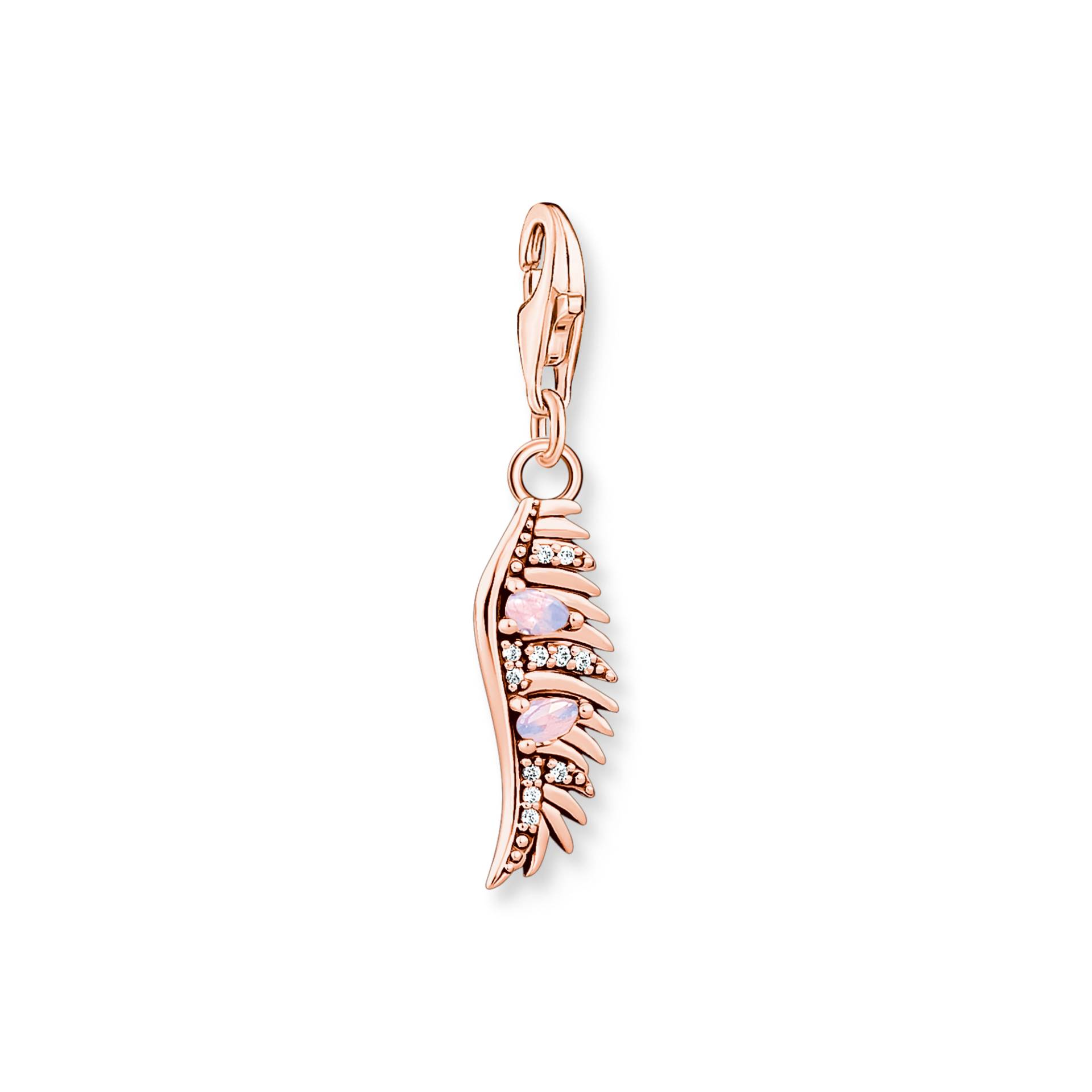 Thomas Sabo Charm-Anhänger Phönix Feder mit rosa Steinen roségold pink 1906-323-9 von Thomas Sabo