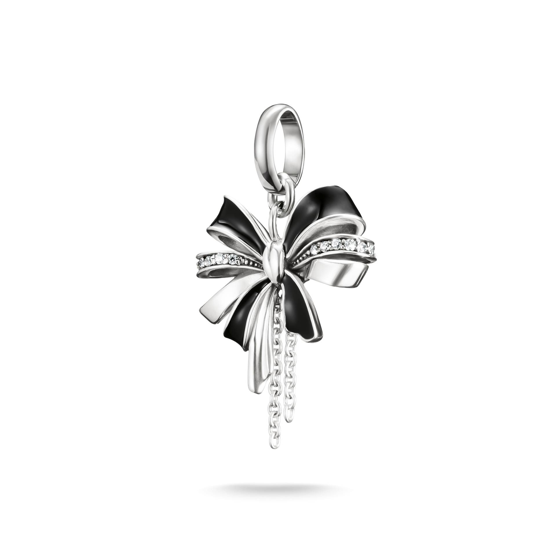 Thomas Sabo Charm-Anhänger Schleife schwarz Connect Silber schwarz CC1288-691-11 von Thomas Sabo