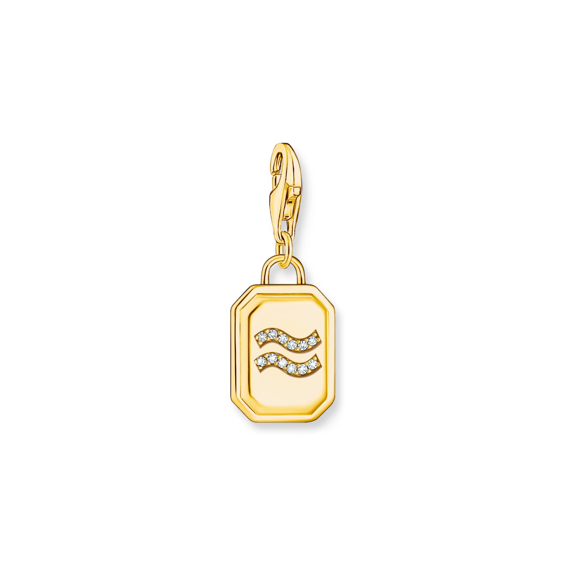 Thomas Sabo Charm-Anhänger Sternzeichen Wassermann mit Steinen vergoldet gelbgoldfarben 2155-414-39 von Thomas Sabo