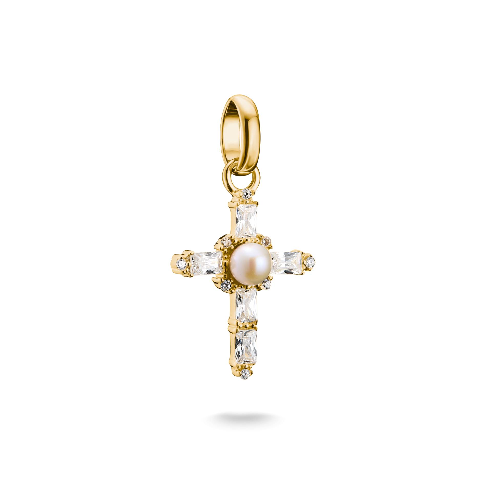 Thomas Sabo Charm-Anhänger Vintage-Kreuz Connect vergoldet weiß CC1287-445-14 von Thomas Sabo