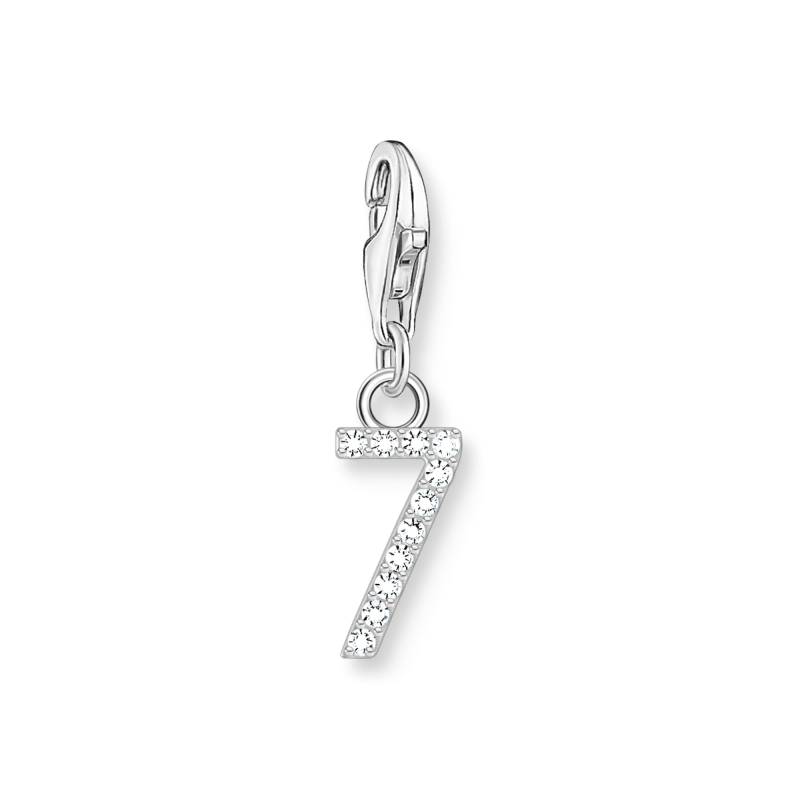 Thomas Sabo Charm-Anhänger Zahl 7 mit weißen Steinen Silber silberfarben 2131-051-21 von Thomas Sabo