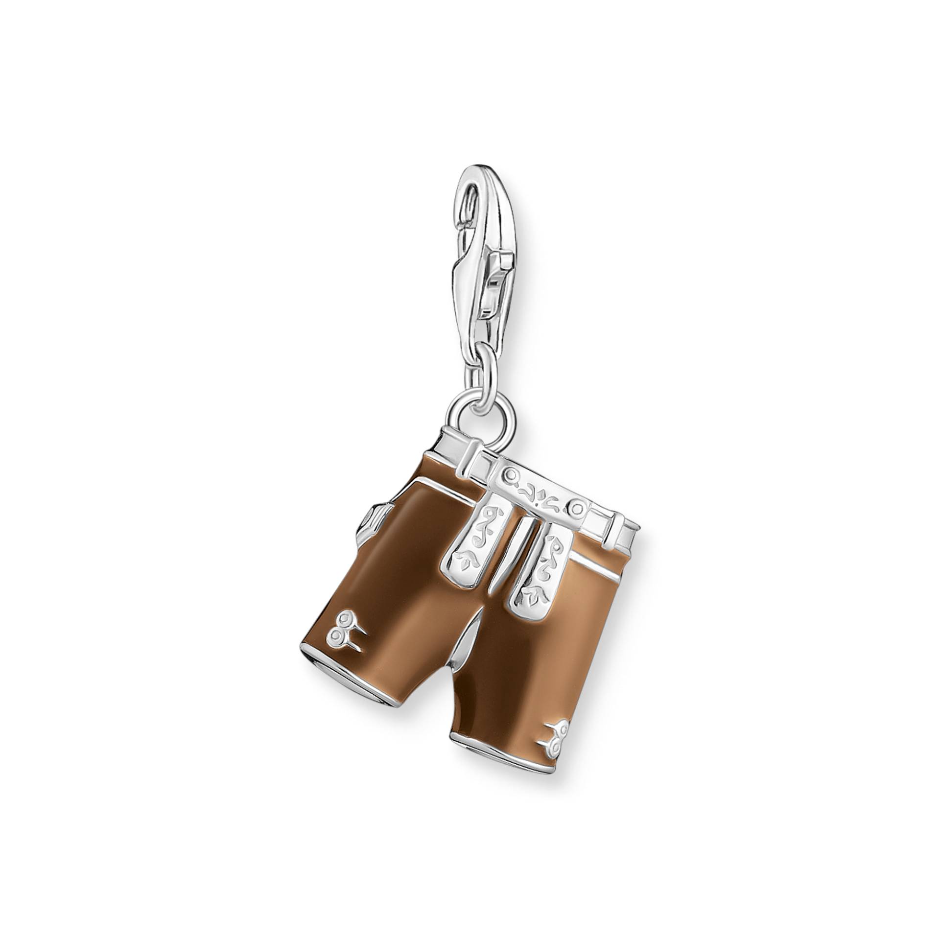 Thomas Sabo Charm-Anhänger braune Lederhose Silber braun 2111-007-2 von Thomas Sabo