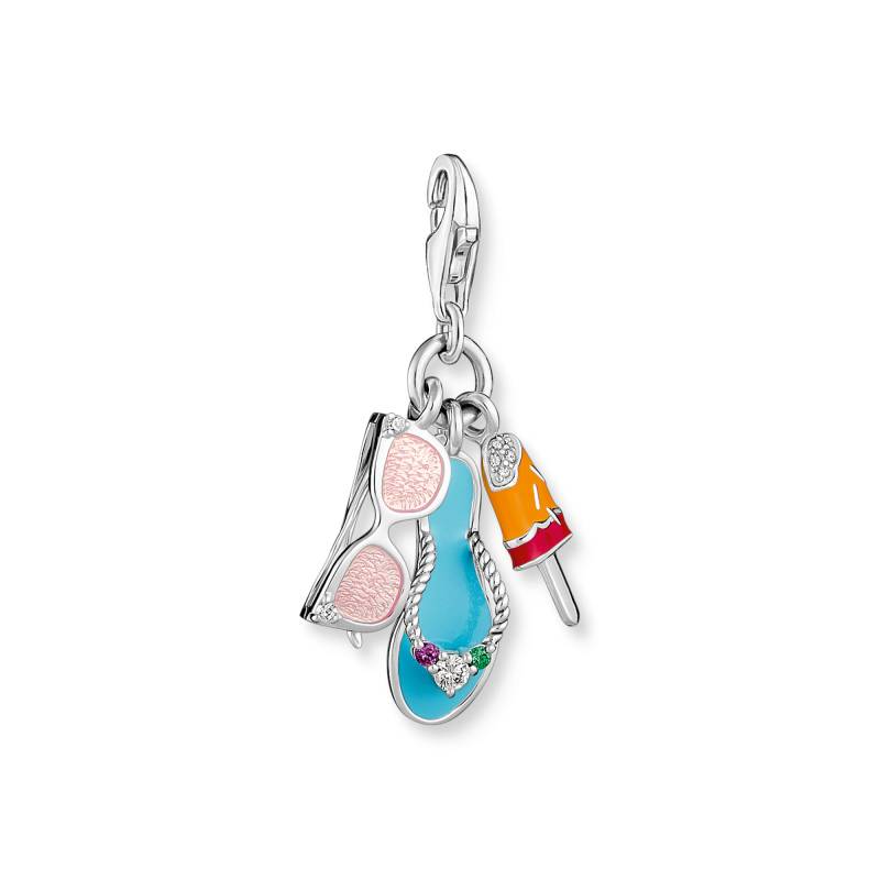 Thomas Sabo Charm-Anhänger Sonnenbrille, Flip-Flop und Eis Silber mehrfarbig 1929-340-7 von Thomas Sabo
