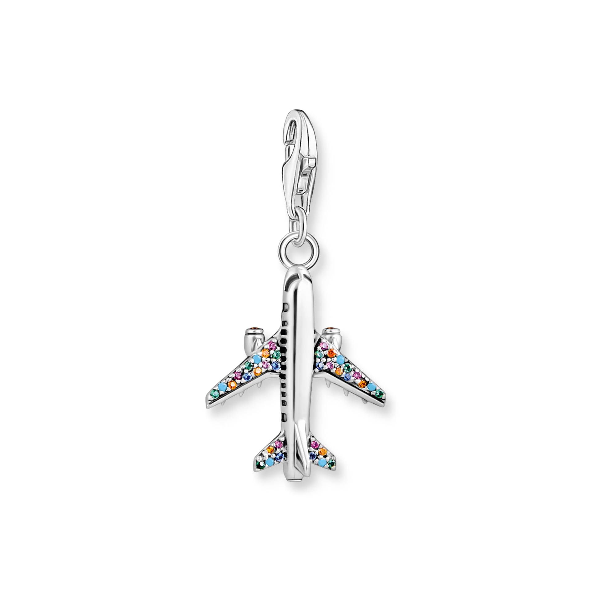 Thomas Sabo Charm-Anhänger mit buntem Flugzeug Silber mehrfarbig 1914-342-7 von Thomas Sabo