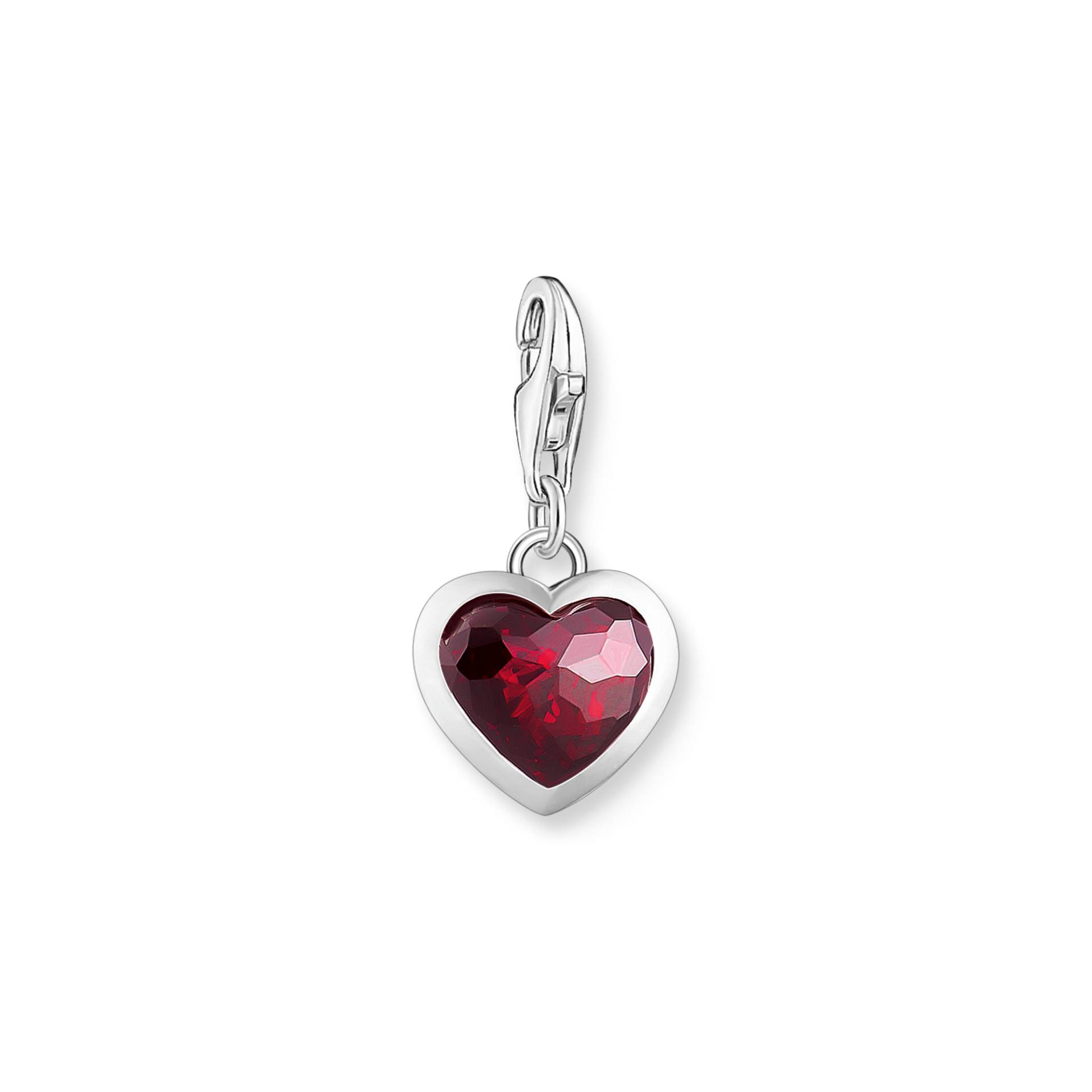 Thomas Sabo Charm-Anhänger mit rotem Stein im Herzschliff Silber rot 2094-699-10 von Thomas Sabo