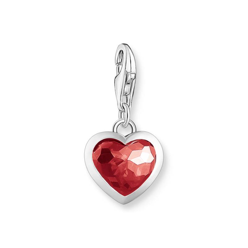 Thomas Sabo Charm-Anhänger mit rotem Stein im Herzschliff Silber rot 2094-699-10 von Thomas Sabo