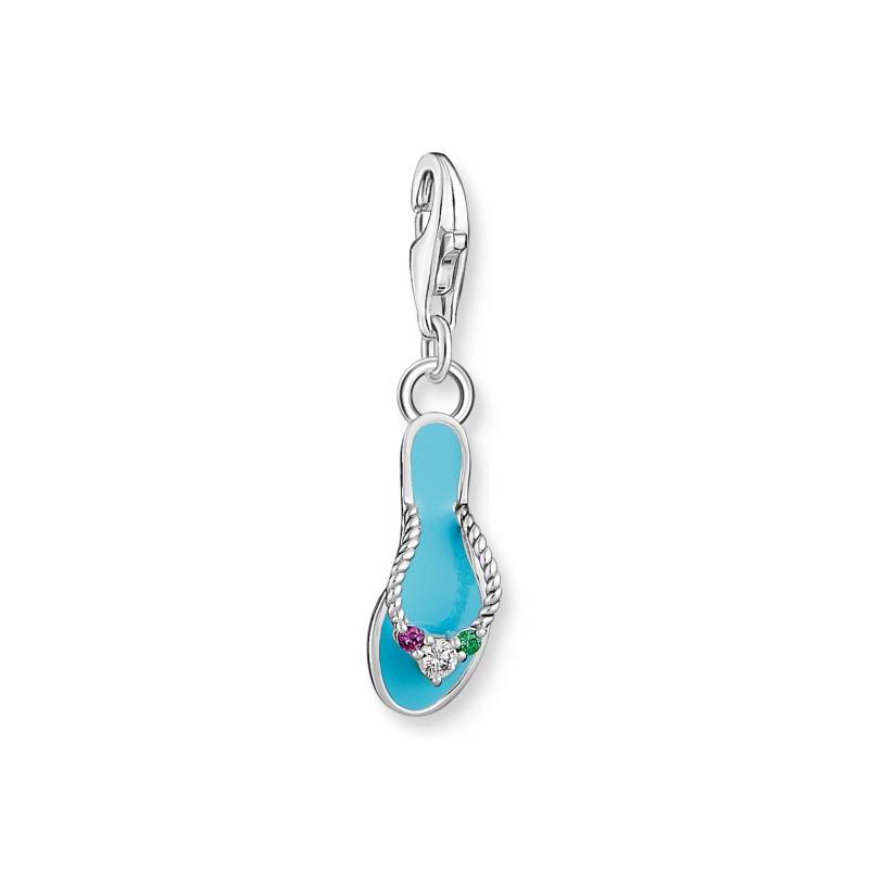 Thomas Sabo Charm-Anhänger türkiser Flip-Flop mit bunten Steinen Silber mehrfarbig 2025-914-7 von Thomas Sabo