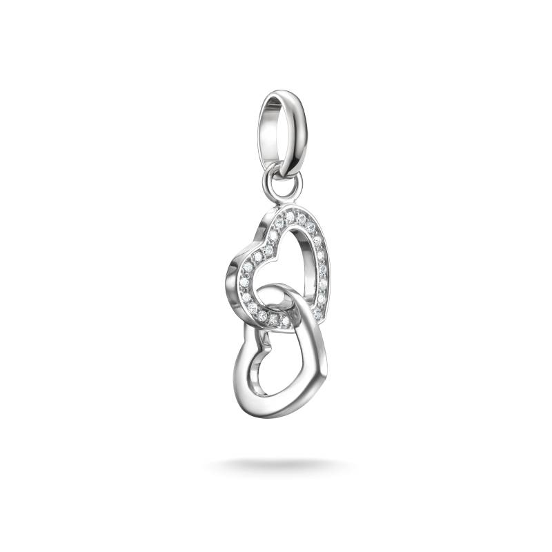 Thomas Sabo Charm-Anhänger verschlungene Herzen Connect Silber weiß CC1201-051-14 von Thomas Sabo